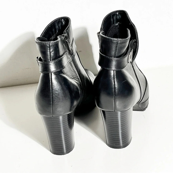 Attica Perla Black Block Heel Lug Sole Boot Size 10 - Picture 3 of 8